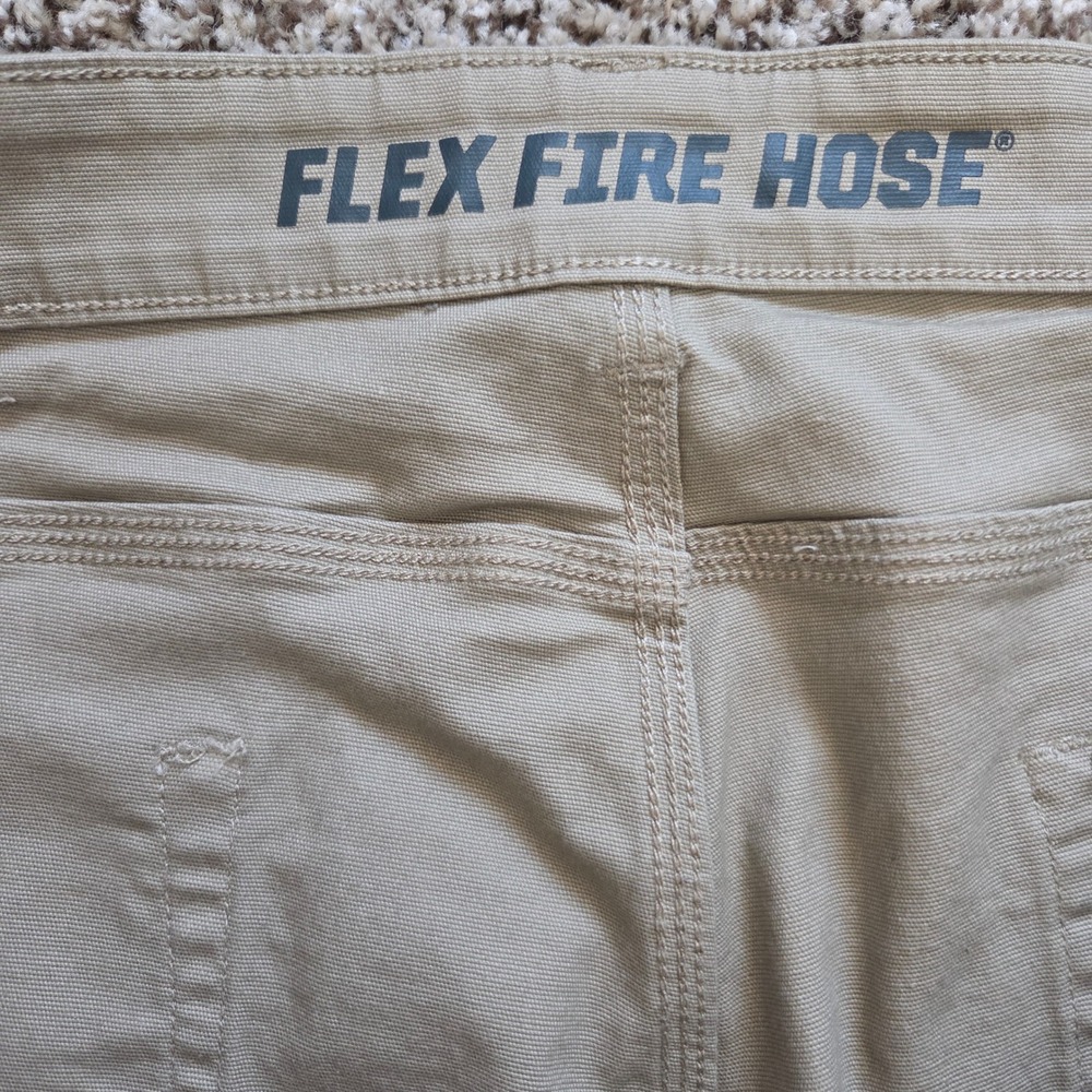Duluth Trading Co Flex Fire Hose Relaxed Fit Pants Mens 46 x 2g Canvas Tan Khaki - Picture 2 of 8